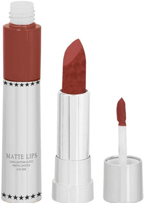 WOONGMI Matte 2 IN 1 Long Lasting Gloss Matte Lipstick(Rough, 8 g)