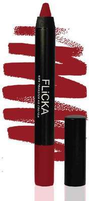 Flicka Matte Lasting Lipsence Crayon Lipstick, 12 Insta Diva, 3.5ml(Rust Red, 10 g)