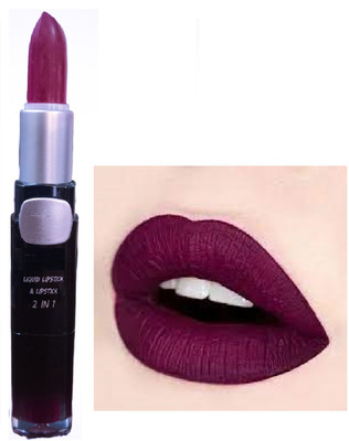 Luipui trending purple 2 in 1 matte finish lipstick pack of 1(purple, 6 g)
