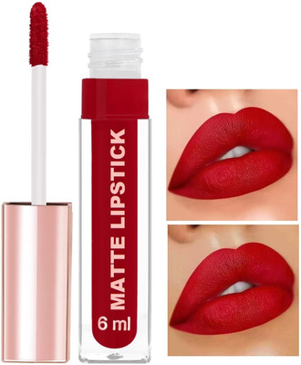 WOONGMI Matte Finish, Non-Sticky and Non-Drying Liquid Lipstick(Red, 6 ml)