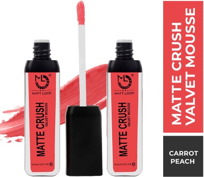 MATTLOOK Matte Crush Velvet Mousse Lipstick, Carrot Peach (10ml) Pack of 2(Carrot-Peach, 10 ml)