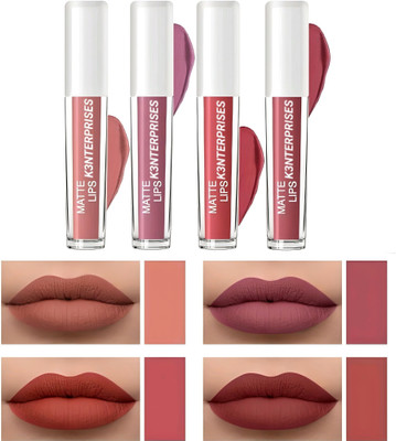 K3NTERPRISES RED EDITION SET OF 4 LIQUID LIPSTICKS 20 ML(Red, 20 ml)