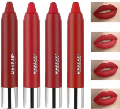 DARYUE Ultra Matte Lipstick Pack of 4 Red Mix,(red edition, 14.4 g)