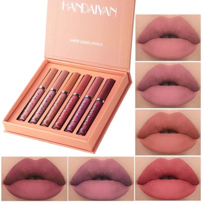 NYLI Professional Handaiyan Matte Liquid Lipstick, Long-Lasting Waterproof Lip Gloss Set-B 6pcs(Multicolor, 15 ml)