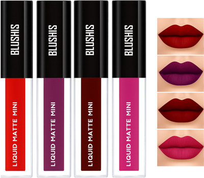 BLUSHIS Sensational The Red Edition Liquid Lipsticks Combo set 4 pc(The Forver Red Edition, 20 ml)