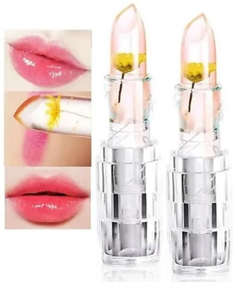 HUZURLU Flower Jelly Color Changing Lipstick Temperature Change Moisturizer LipStick(yellow, 3.6 g)