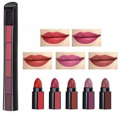 HUDAQUEEN 5 in 1 Red Edition Lipstick Intense Red Pigments(Red, 10 g)
