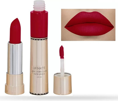 DARVING MATTE LIPS LONG LASTING GLOSS MATTE LIPSTICK 2 IN 1(RED, 8 g)