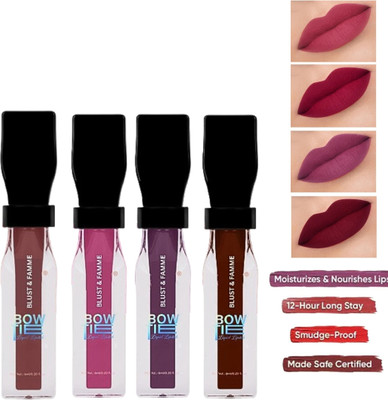BLUST&FAMME Lipstick, Smooth Lip Color, Weightless Finish Multicolor lipsticks 4psc(multi, 6 ml)