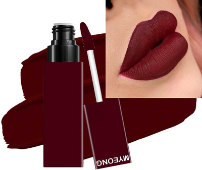 MYEONG Matte Maroon Highly Pigmented Super Stay Matte Ink Liquid Lipstick(Deep Maroon, 5 g)