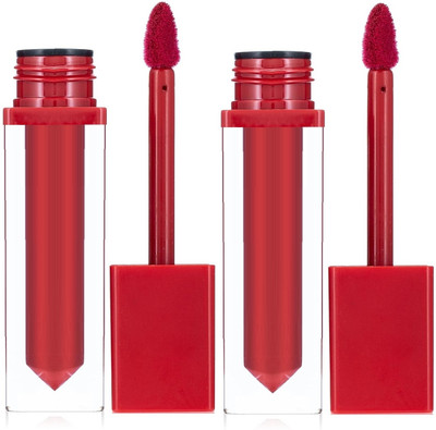 MYEONG Non Drying Smudge Proof Matte Lovely Red Color Liquid Lipstick(Lovely Red, 12 ml)