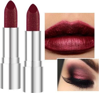 tanvi27 New Diamond Shine Glitter Maroon Lipstick Long-Lasting & Sparkling(Maroon, 7.2 g)