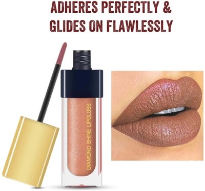 THTC After glow Shine Lip Gloss for Super Shine, Glide-On Lipstick for Glossy(BROWN, 6 ml)