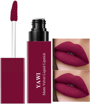 YAWI Matte Lip Glaze, Long Lasting Waterproof Liquid Lipstick, Easy to Apply Formula(Dark Pink, 4.2 ml)