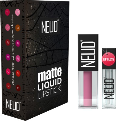 NEUD Matte Liquid Lipstick Supple Candy with Free Lip Gloss - 1 Pack(Supple Candy, 3 ml)