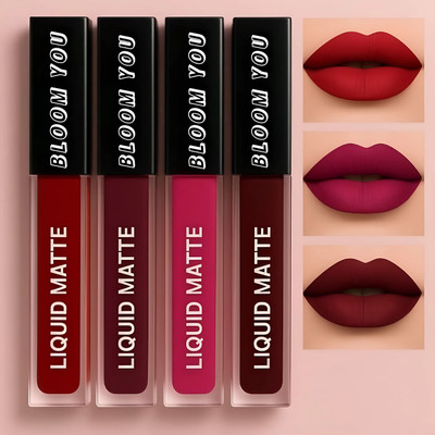 BLOOM YOU Siren Reds – 4 Bold Matte Shades(Red, 10 ml)