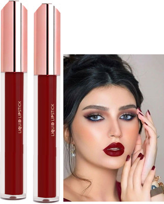 Latixmat Combo Weightless Liquid Matte Lipstick Non-Transfer Matte Dark red(Dark red, 6 ml)
