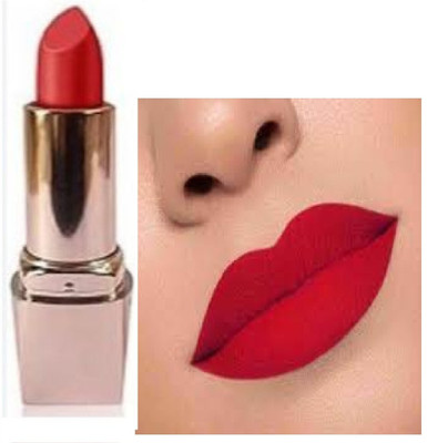 TOPQ red matte finish lipstick pack of 1 waterproof pack of 1(red, 6 g)