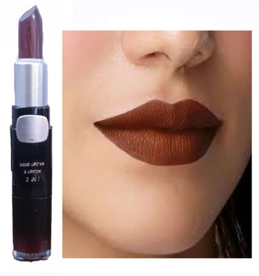 Luipui 2 in 1 brown matte finish lipstick pack of 1 awesome(brown, 6 g)