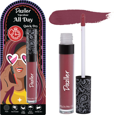 Dazller All Day LipColour Quick Dry | Long-Stay | Lightweight | Matte Lipstick for Women(QDLC026 - Broad Berry, 6 g)