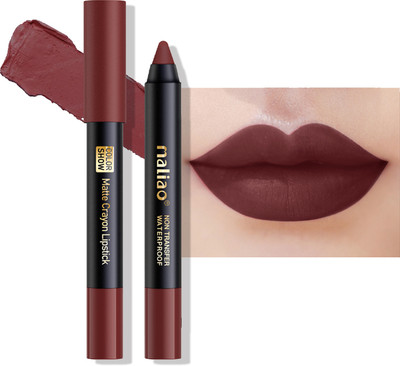 maliao Matte Crayon Lipstick - 6-in-1 Non-Transfer Waterproof Color Show(804 - JET MAROON, 4.2 g)