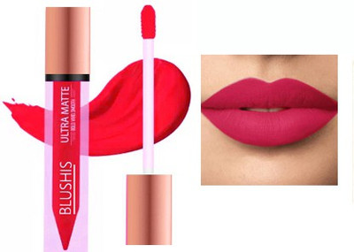 BLUSHIS Stay Matte NonTransfer WaterProof Smudge Proof Matte Liquid Lipstick(Magenta, 7 ml)