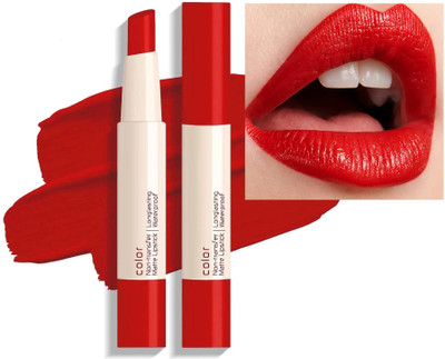 luzimaisa Best Korean Red Shade Highly Pigmented Ultra Matte Long Lasting Lipstick(Tomato Red, 2 g)