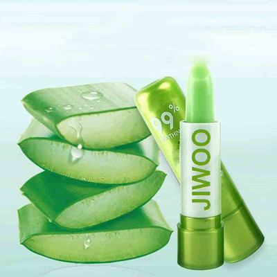 Jiwoo Magic Temperature Color Changing Aloe Vera Lipstick Lip Balm(GREEN, 3.8 g)
