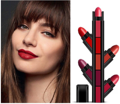 Arcanuy 5 in 1 Waterproof Matte Lipstick set makeup(MULTICOLOR, 6 g)