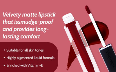 EVERERIN Non-Transfer Matte Lipstick Lightweight(RED, 6 ml)