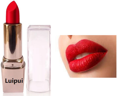 Luipui red lipstick matte waterproof & long lasting pack of 1(red, 6 g)