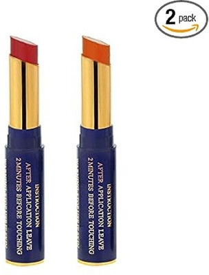 Meilin Non Transfer waterproof Lipstick Combo Pack, Matte Finish Pure Red & OrangeJam(Pure Red, Orange jam, 4 g)