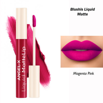 BLUSHIS Lipstay Transfer Proof Matte Finish Highly Pigmented Deep Color Liquid Lipstick(Magenta, 6 ml)