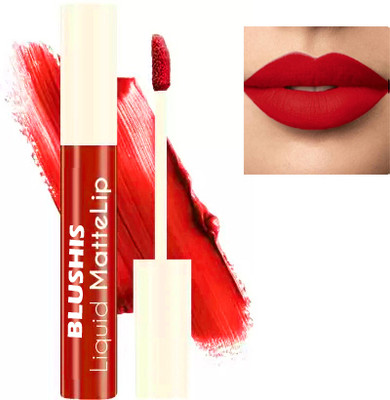 BLUSHIS Non Transfer Waterproof Longlasting Liquid Lipstick Combo Set of 1 pc(Proper Red, 6 ml)