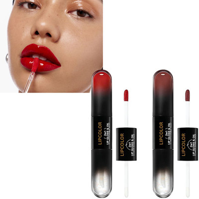 BLUST&FAMME Red 2 in 1 lip color and lip gloss lipstick pack of 1(Red, 10 ml)