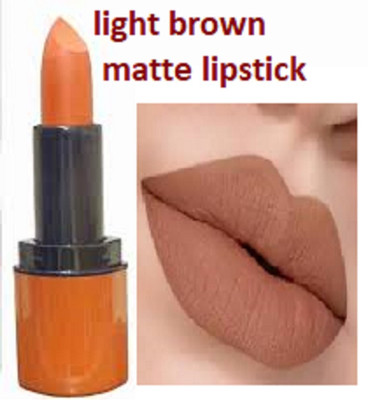 Luipui new waterproof matte finish amazing lipstick light brown pack of 1(light brown, 6 g)