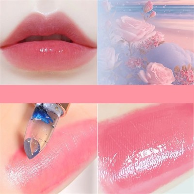 MYEONG Color Change Changing Jelly Flower Lipstick Lip Balms Gloss Stain(Pink Gloss, 3.6 g)