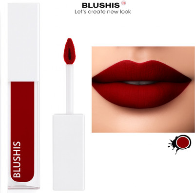 BLUSHIS Waterproof Liquid Matte Lipstick Smudgeproof(Maroon, 4 ml)
