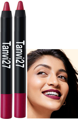 tanvi27 Combo Matte Finish Long Lasting Crayon Plum Lipstick(Plum, 7 g)