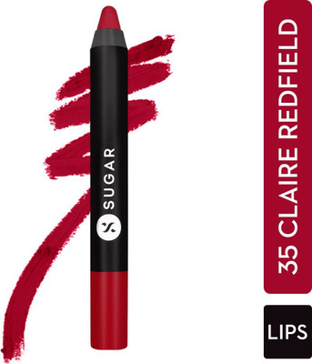 SUGAR Matte As Hell Lipstick(35 Claire Redfield (Pure red) with Sharpener, 2.8 g)