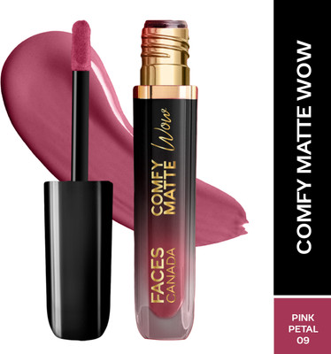 FACES CANADA Comfy Matte Wow Liquid Lipstick | Highly Pigmented | Long Lasting(Pink Petal 09, 3.8 ml)