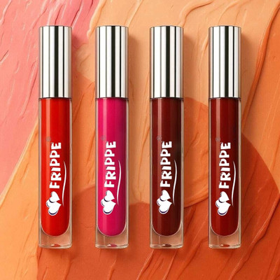 FRIPPE Red Riot 4 in 1 Matte Liquid Lipstick | Waterproof and Smudge proof(Multicolour, 10 ml)