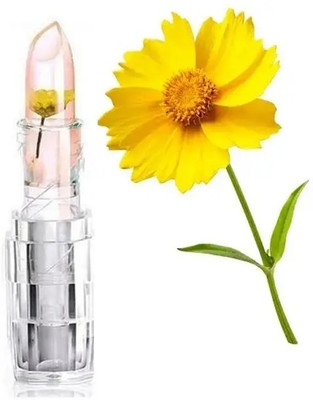 REIMICHI Korean Waterproof Flower Lipstick Jelly Flower Transparent Color Changing(yellow, 3.6 g)