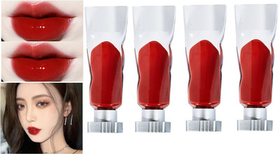 HUZURLU red lipstick ice cube matte finish use multi use blush(red, 16 g)