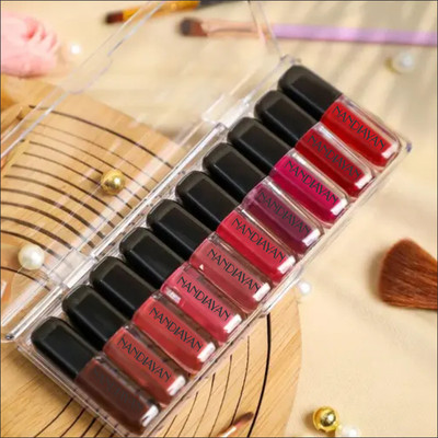 Nandiayan Cutie Set of 10 Liquid Matte Mini Lipsticks | Long Lasting, Water & Smudge-Proof(Multicolor, 1.5 ml)
