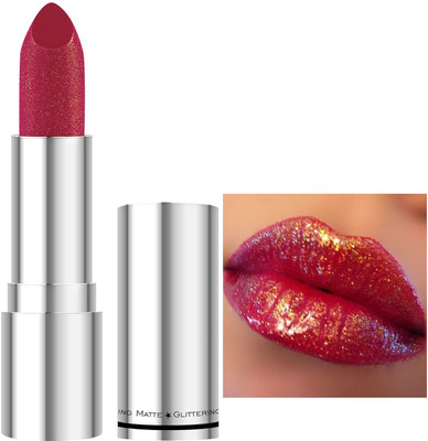 YAWI Magical Shimmery Sparkly Metallic Glitter Lipstick(Rose Red)