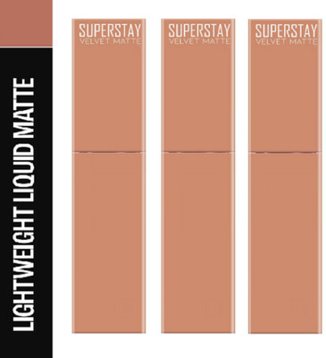 Luipui BEST MATTE CREAMY QUICK DRY, LONG STAY & HYDRATING LIPSTICK PACK OF 3(SKINNY DIP 16, 12 ml)