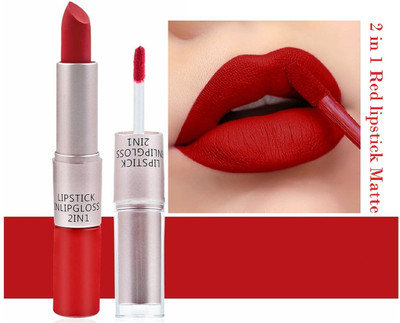 AEPRUY 2 in 1 Festive Lipstick | Dual Shade | Ultra Lightweight Soft Matte Finish(CHERRY RED, 10 ml)