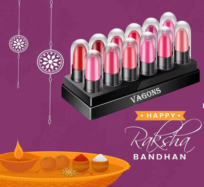 Vagons Pocket Mini Bullet Lipstick Set of 12 Shade A,B(Multicolor, 48 g)