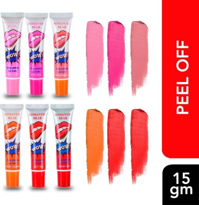 Sah&Shi Peel Off Tint Long Lasting Lip Gloss Lipstick (Pack of 6) IN Different Shades(Multicolor, 60 ml)